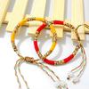 Women Braided Bracelet Adjustable Lucky Woven Rope Bead Handmade Knitted Ethnic Style Hand Chain for Wristband
