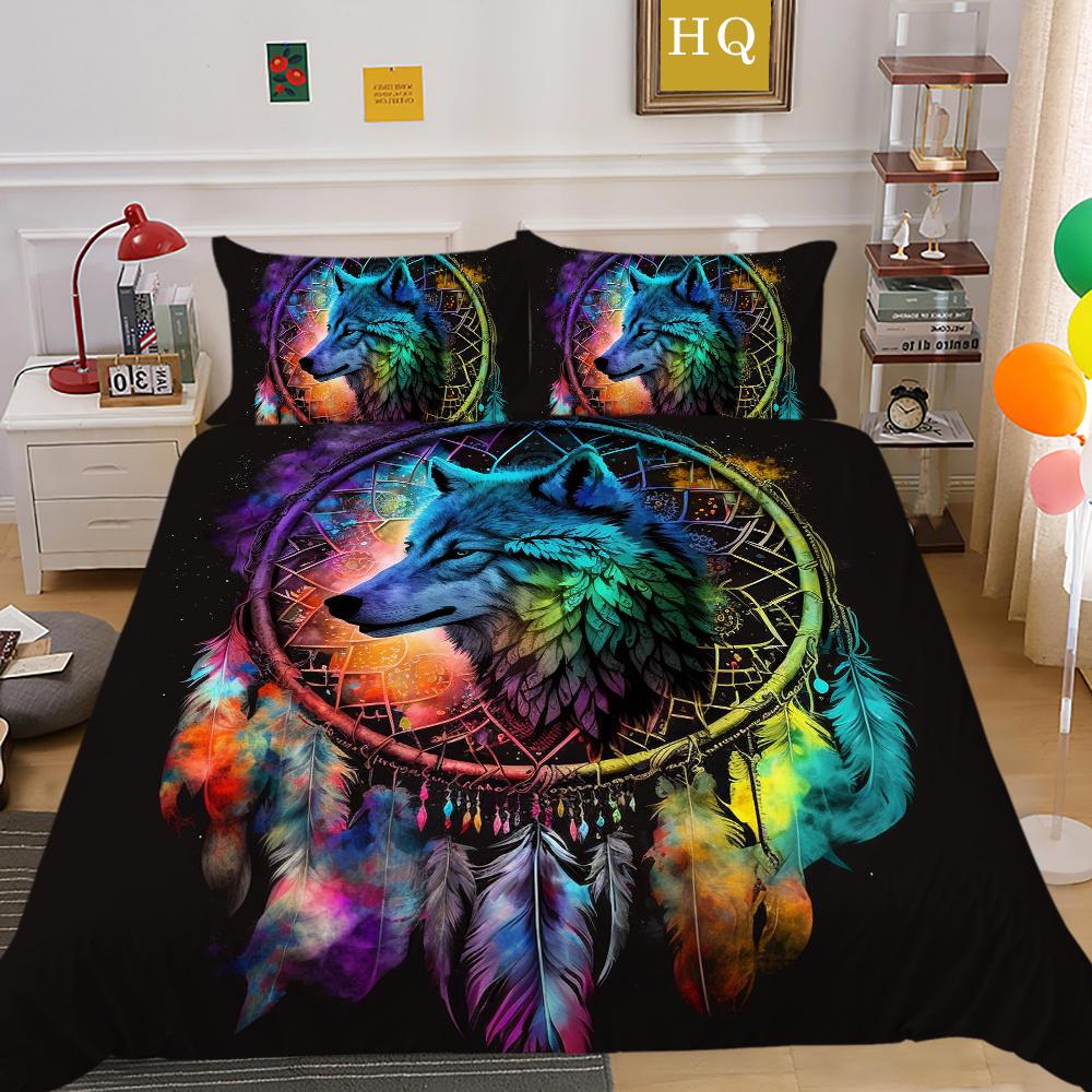 3D Wolf Printing Bedding Set Cover Single Size Microfiber Bedspreads Teen Fashion High Quality Home Textiles