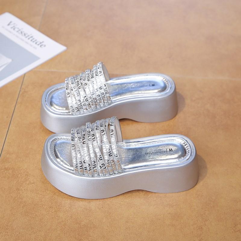 CRLAYDK Designer Women's Slippers Strap Sandals Slip On Indoor Outdoor For Summer Ladies Platform Shoes Walking Casual Slides