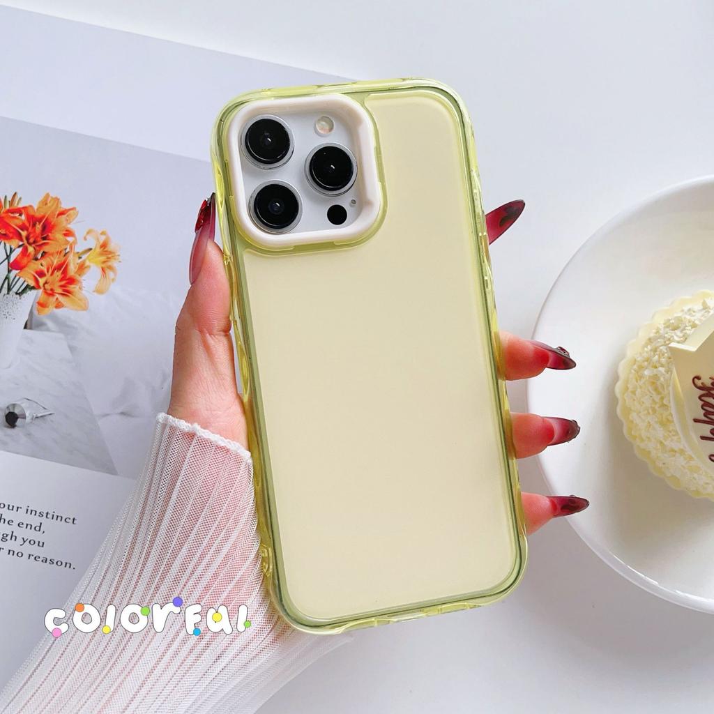 Fresh Macaron Colored Clear Hard Case PC+TPU 2in1 Protective Back Cover for iPhone 17 16e 16 15 14 Plus 13 12 11 Pro Max