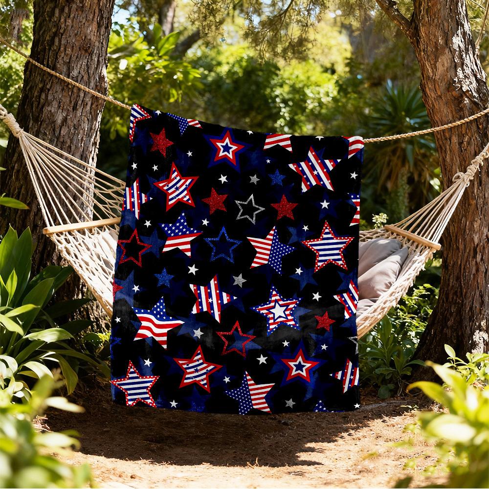 

Stars Patriotic Outdoor Flannel Blankets, Outdoor travel, Home Blankets, Fan Gifts,Suitable for All Seasons, Christmas Gifts. R1127119 80x120cm