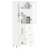 VidaXL Buffet haut Blanc 69,5x34x180 cm Bois d'ingénierie 3198641