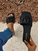 Women's Plus Size 2025 Summer Casual One-Strap Pleated Flat Slippers - Fashionable & Comfortable