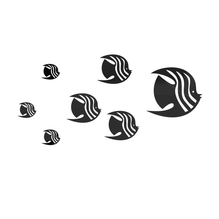 Bubble Fish Ocean Adhesive Wallpaper Sticker Acrylic Mirror 3D Wall Art for Kids Room&Kindergarten Self-Adhesive Removable Decor