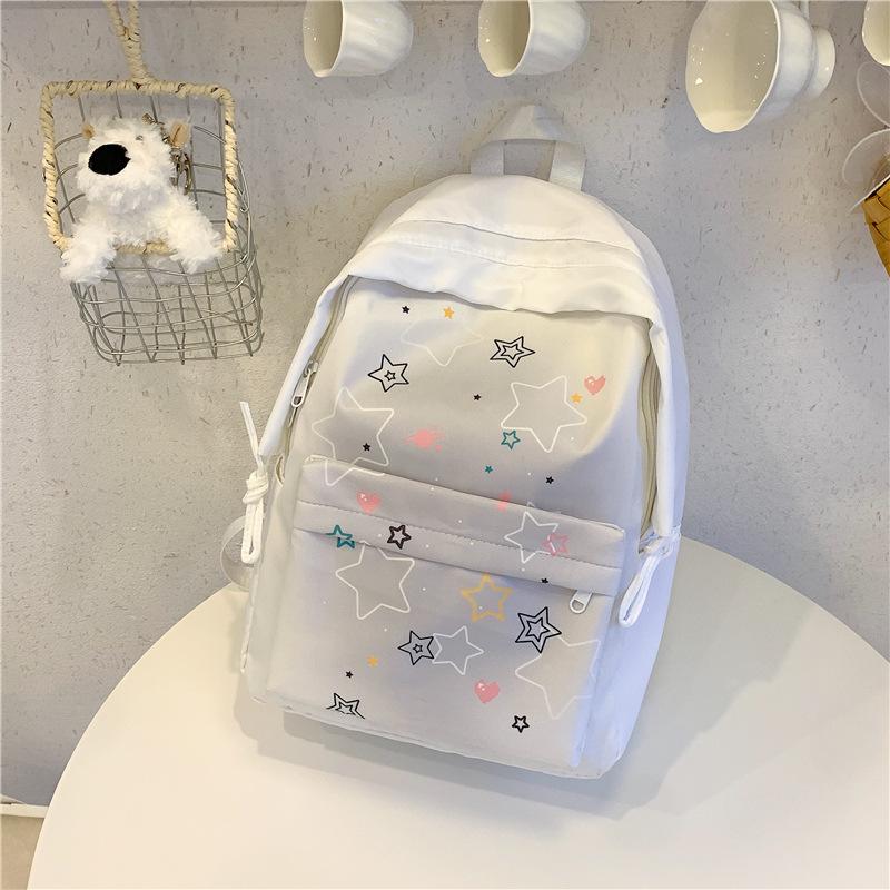 Schoolbag Japanese Star Printing Backpack Female Student Schoolbag Large Capacity High Value College Style Junior High School Student Backpack