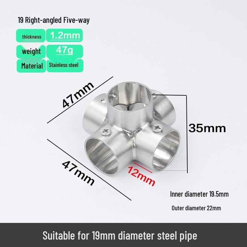 Stainless Steel Right Angle Elbow Union Tee Four-Way Pipe Fitting Combo