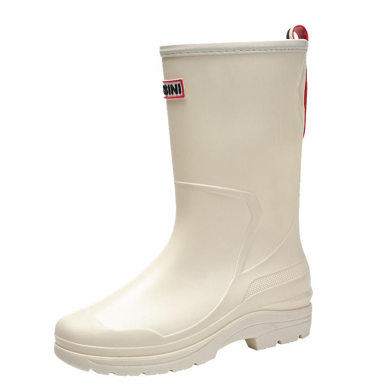 New Rain Shoes Women's Bundle Water Shoes Fashion Medium Tube Rain Boots Students Wear Work Waterproof Glue Shoes Women