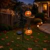 Metall-Rasenornamente für den Garten, Solarbetrieben, Halloween-Hexe, Kürbis, Erdspieß-Licht, Besen, Mond, Saisonale Außenatmosphärenlichter, Statue, Skulptur