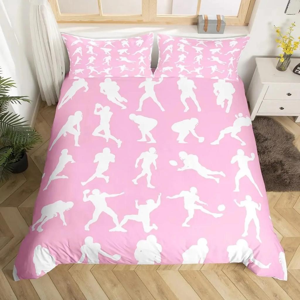 Set Biancheria da Letto Basket Misura Singola Bambini Copripiumino Giocatore di Basket Adolescenti Palla Gaming Copripiumino Sportivo Copripiumino a Tema