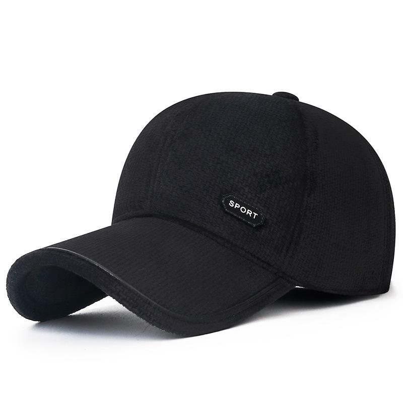 

Men s Winter Windproof Duckbill Hat with Ear Protection - Fleece Lined, Thickened for Middle-Aged & Elderly Adjustable чорний