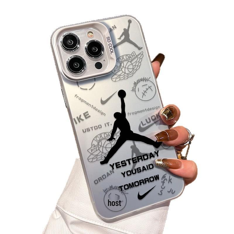 Stříbrný kryt na telefon Dunking Flyer pro iPhone 12 Pro Max až řadu 17, včetně 13/14 Plus a 16