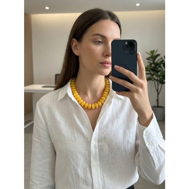 Collana Colorata Esagerata con Perline alla Moda per Donna Design di Nicchia Collana Impilabile Versatile