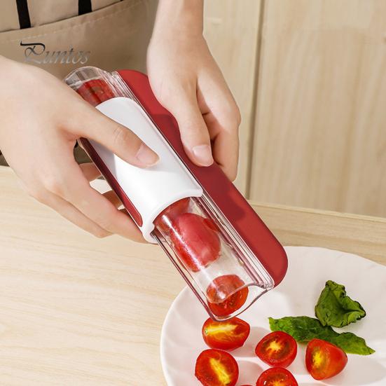 Affettatrice Multifunzione Per Frutta E Uova In Acciaio Inox - Taglia Banane, Uva, Fragole E Uova Sode (Giallo) Con Spazzola