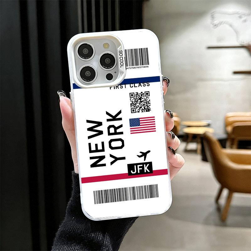 Travel Air Ticket Label Shockproof Phone Case for iPhone 17 Air 16 16E 15 Pro Max 14 Plus 13 Mini 12 Back Cover Anti Fall Fundas