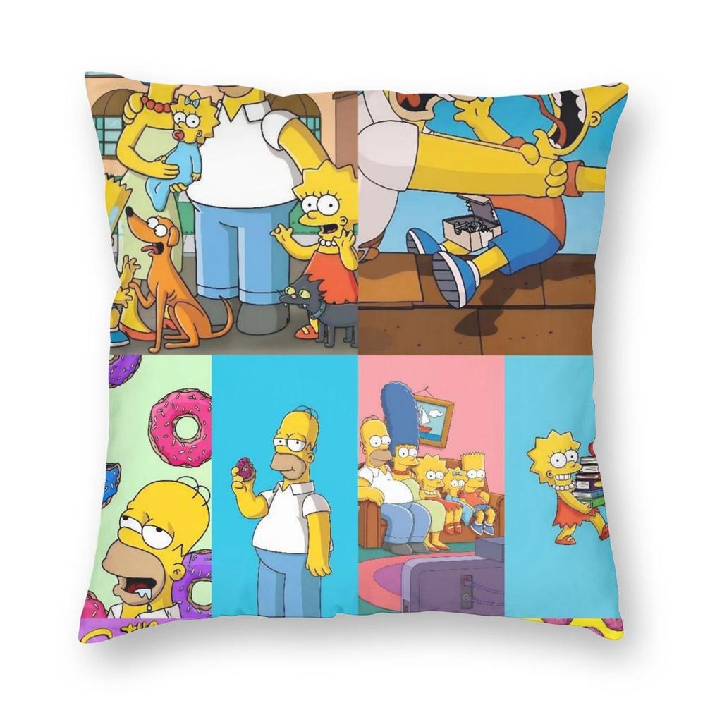 The Simpsons Cartoon Pillowcase Soft Polyester Cushion Cover Decorations Throw Pillow Case Cover Car Square Cm