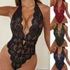 Body One Piece Sexy Deep V Backless Haft Koronkowa bielizna nocna dla żony