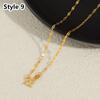 1Pcs New Titanium Steel Chain Necklace 45cm Non-fading Clavicle Chain All-match M-shaped Women's Simple Necklace
