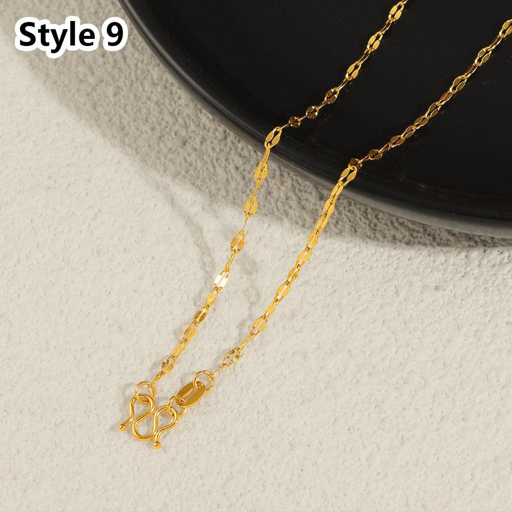 

1Pcs Non-fading Chain Necklace Titanium Steel Women s Simple Necklace Durable Clavicle Chain Style 9