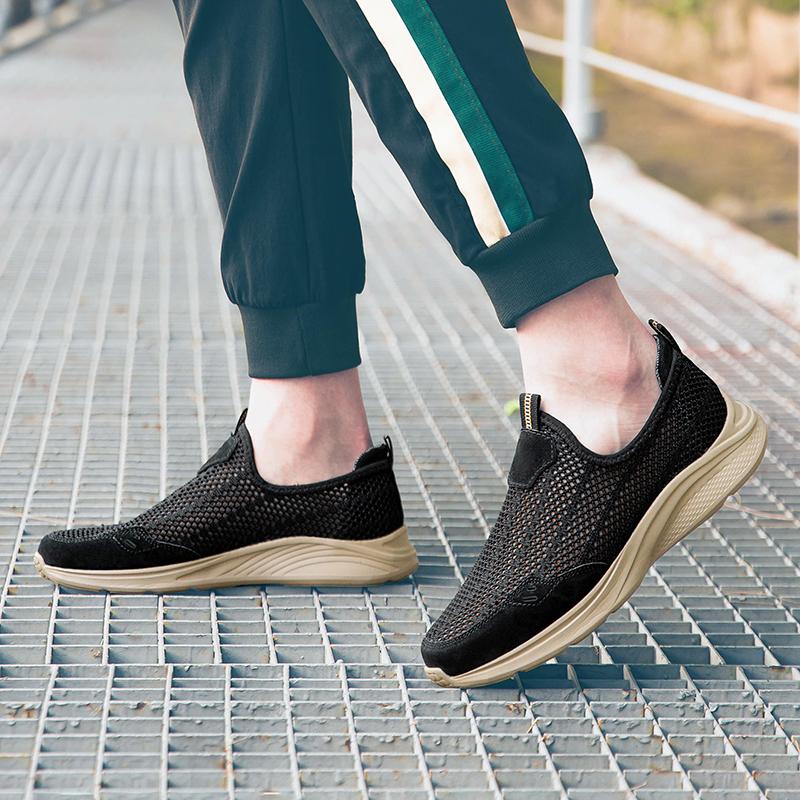 Fashion New Fashion Men Casual Breathable Walking Shoes Flat Designer Antiskid Loafers Classic Hollow Out Soft Bottom Outdoor Sneakers