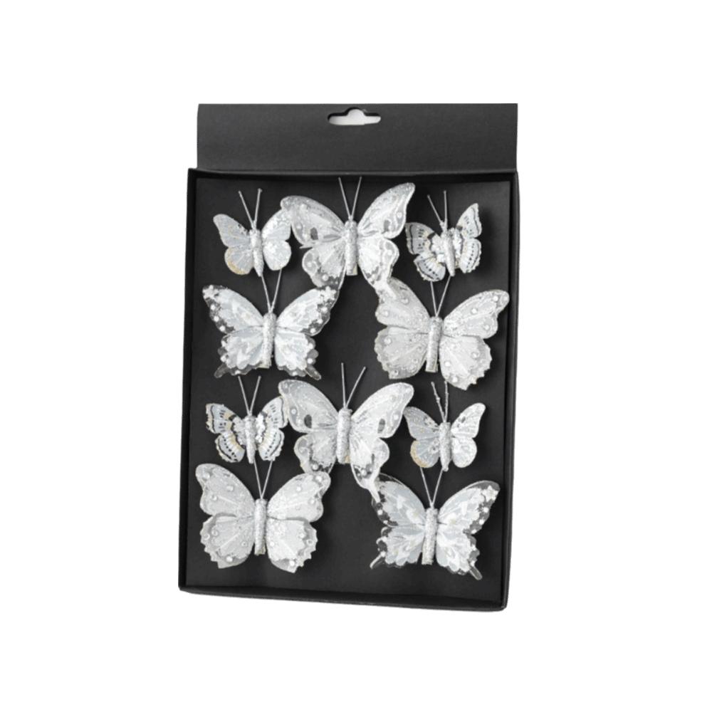 10PCS Multicolor Christmas Ornament Gold Powder with Clip Glitter Hollow Shopwindow Christmas Tree Decoration Party Supplies