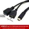 USB 3.0 Type C OTG Adapters Cable 30CM Extension Cable Suitable for Connect U Disk Mouse Keyboards Various Devices