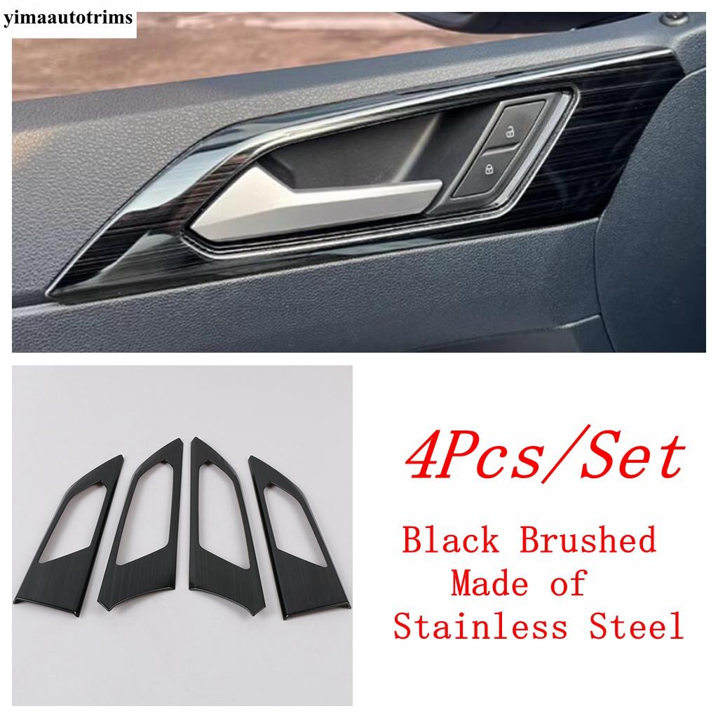 Car Inner Door Handle Bowl Frame Decoration Cover Trim Stainless Steel Accessories Interior For VW Volkswagen Polo  - 2025
