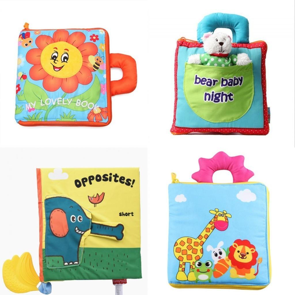 Neues Stoffbuch für Kinder Reißfestes Blumen-Spielzeug Stoffbuch Baby-Spielzeug Frühpädagogisches Stoffbuch