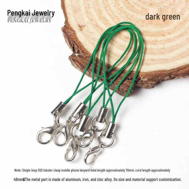 Handmade Jewelry Accessory: Colored Phone Lanyard Strap with Lobster Clasp and Alloy Buckle Pendant