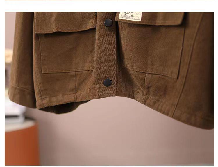 Damen locker geschnittene Baumwolljacke mit Stehkragen - Große Größen, Frühling/Herbst Freizeit-Strickjacke