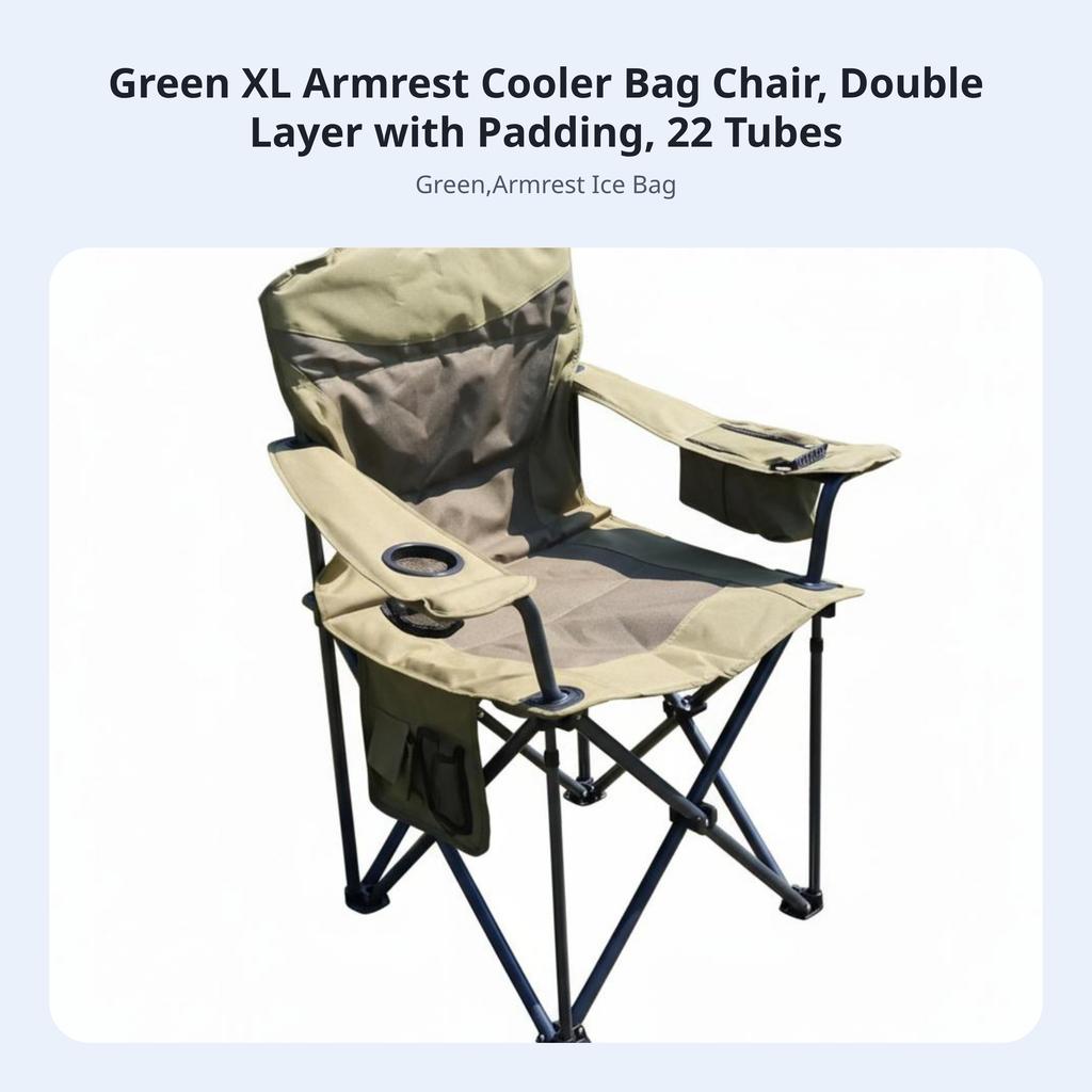 Portable Armchair With Beverage Holder Foldable Design Camp Seat Sturdy Frame Includes Carrying Bag For Beachon The Moveers