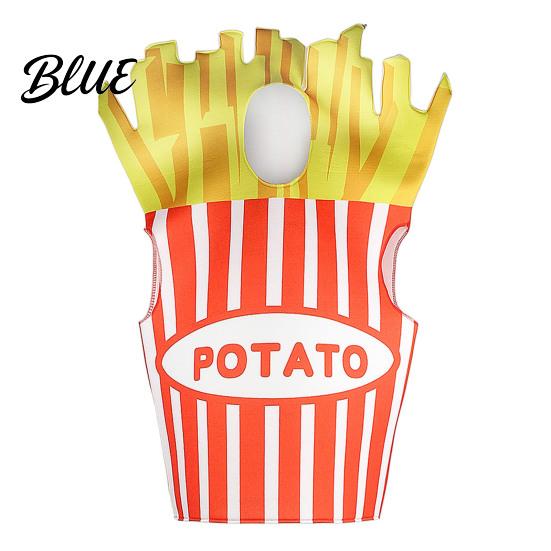 Unisex Food Outfit Adults Fast Costume Hot Dog Hamburger French Fries Dress-Up Costume Cosplay Dress Up for Halloween Holiday Party Women Attire