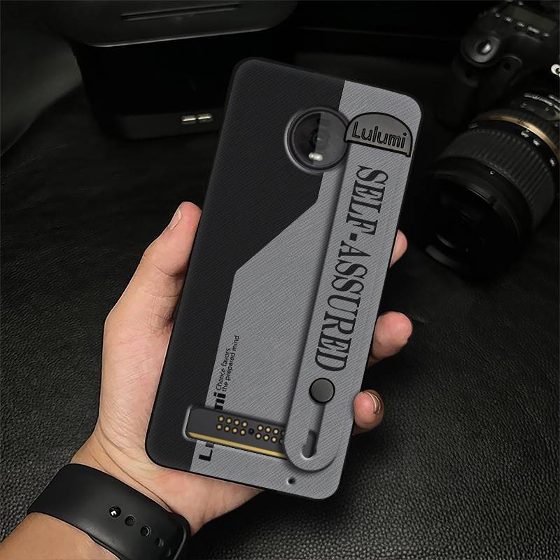 Simple Wrist Strap Phone Case For MOTO Z4 Play Fashion Design Back Cover Plain Color Personality Dirt-resistant Commerce