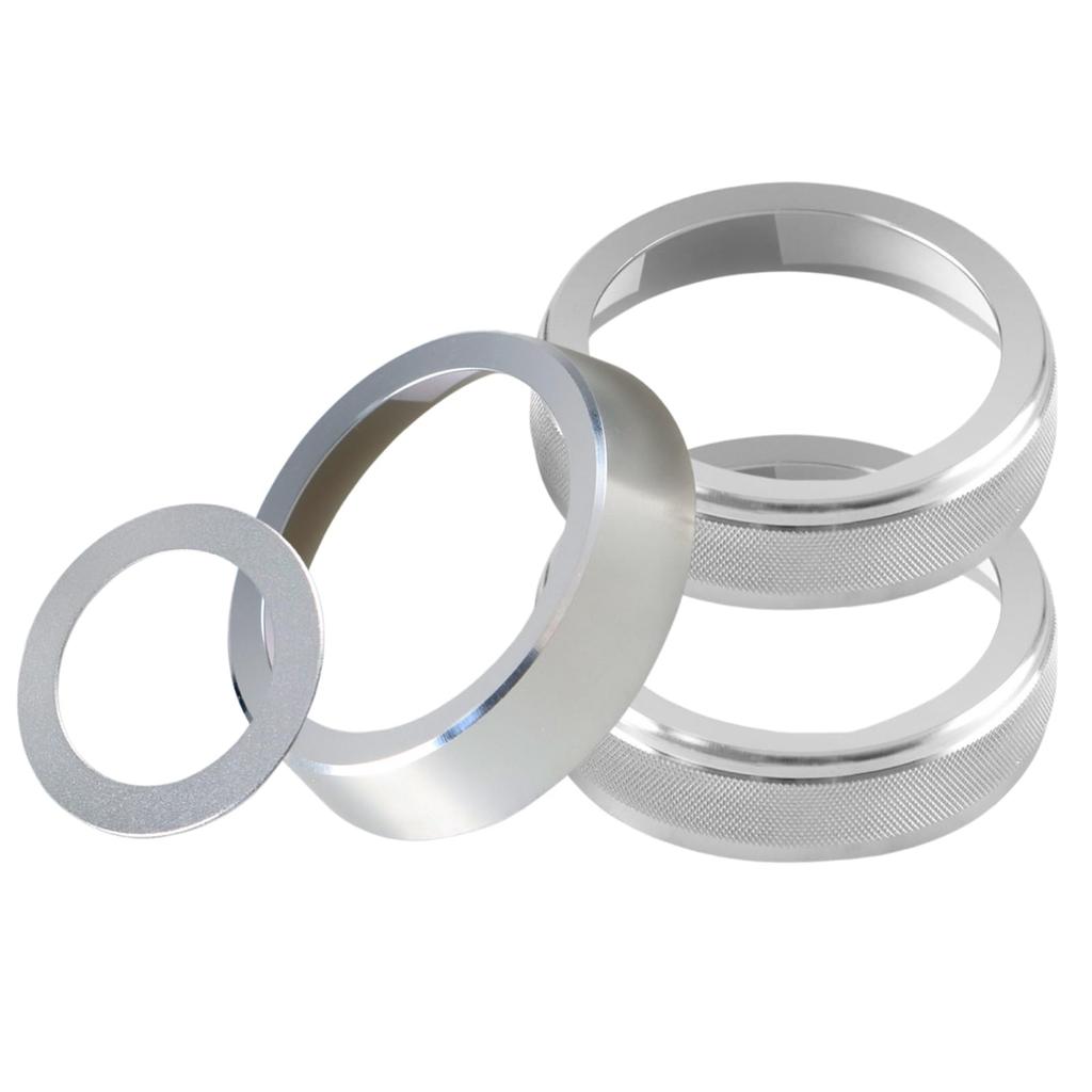 Car Interior Panel HIMARKLIF Aluminum Alloy Air Conditioner Dial Cover Engine Start Ring for Jimny JB64W JB74W Silver