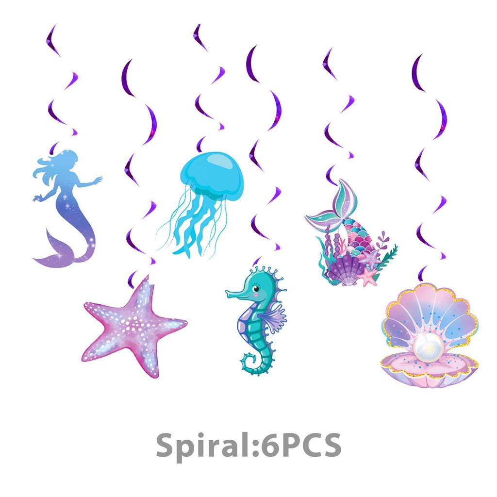 Mermaid Theme Children's Birthday Party Supplies: Cartoon Plates & Disposable Tablecloth