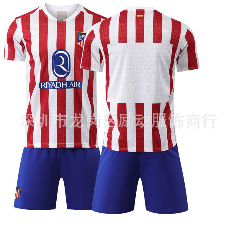 Football training jersey 2526 striped club jersey No. 19 Alvarez 7 Griezmann Atletico Madrid home #16