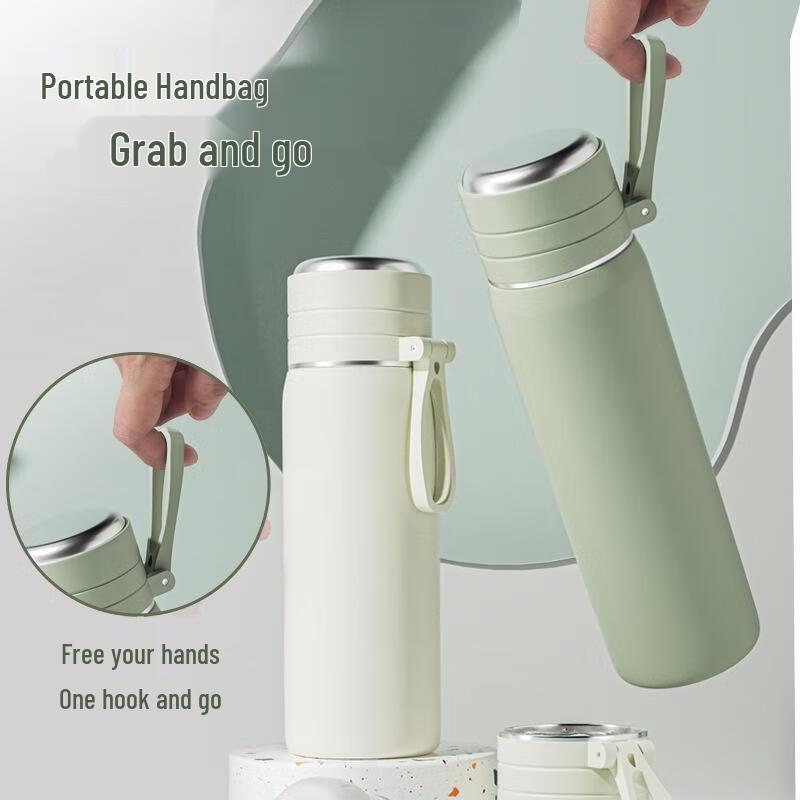 ZETAI 600ml Stainless Steel Thermos Water Bottle with Tea Infuser