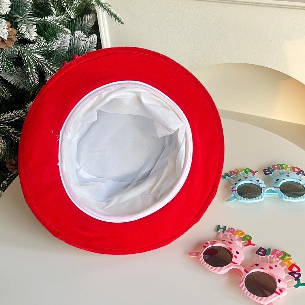 Funny Birthday Cake Hat Contrast Color Fabric Birthday Hat with Glasses Happy Birthday Performance Party Hat