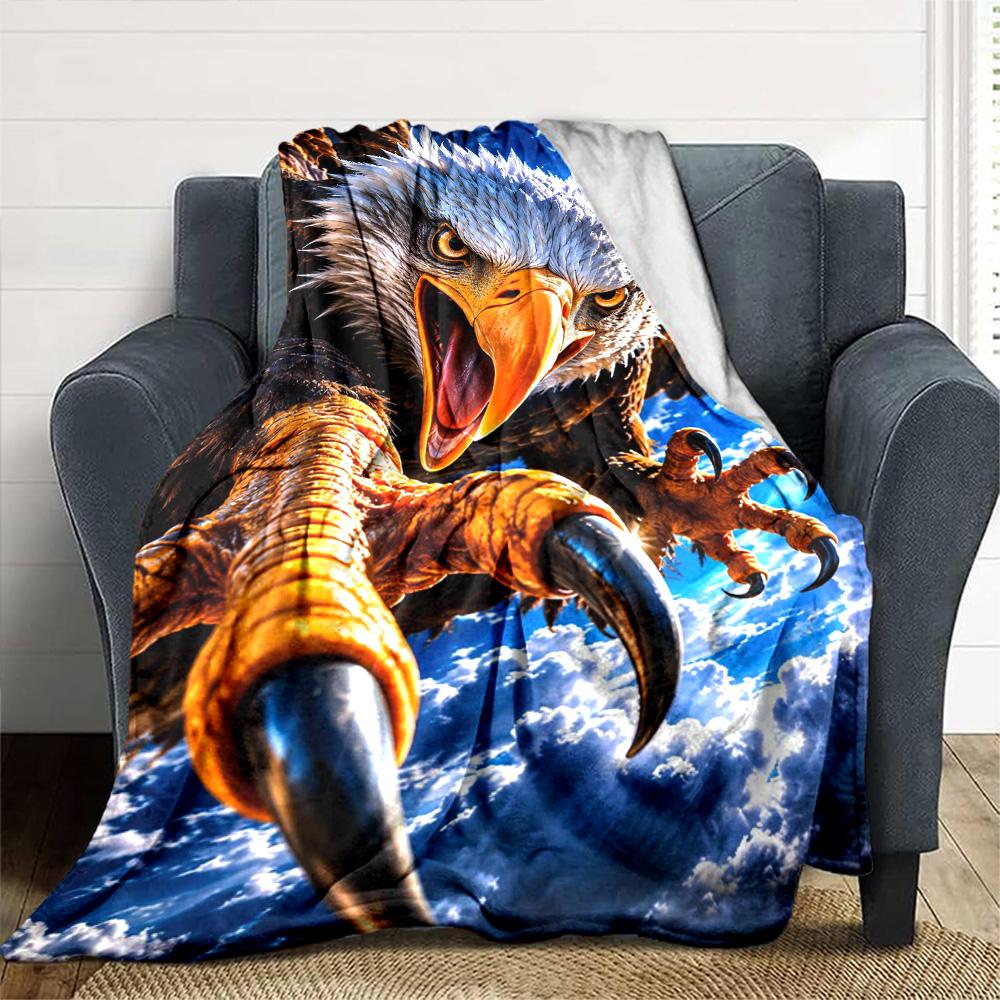 Eagle Art Print Flannel Blanket High Quality Warm Comfortable Cover for All Seasons Perfect for Gifts Home Decor