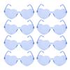 8 Pairs Heart Sunglasses PC Lens Novelty Frameless Heart Shaped Glasses for Women Beach Party Blue
