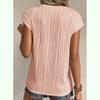 Women's Fashion Tops Round Neck Ultra Short Sleeve Solid Color Summer T-Shirt