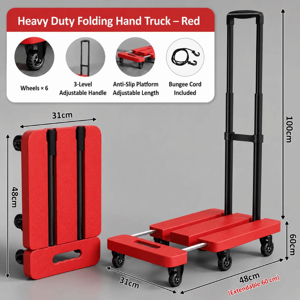 Strong Load-Bearing Foldable Hand Truck Labor-Saving Flatbed Cart Portable Trolley Cart Garden
