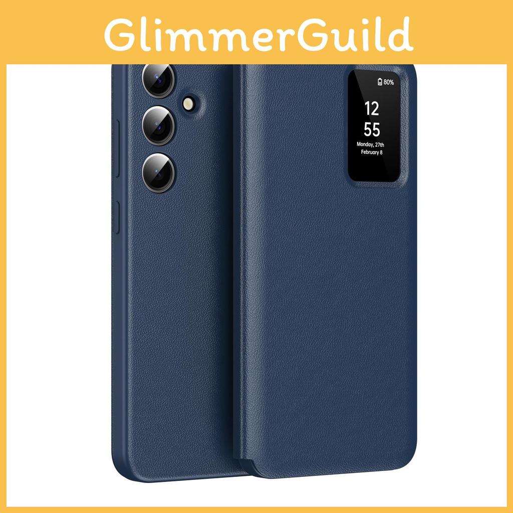 S25 Galaxy For Ultra With View Window Leather Phone Case And Card Slot