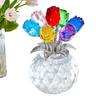 Crystal Figurines Collectibles Colorful Rose Love Home Decor Crystal Flower Romantic Table Decor for Wife Mom Women Mothers Day