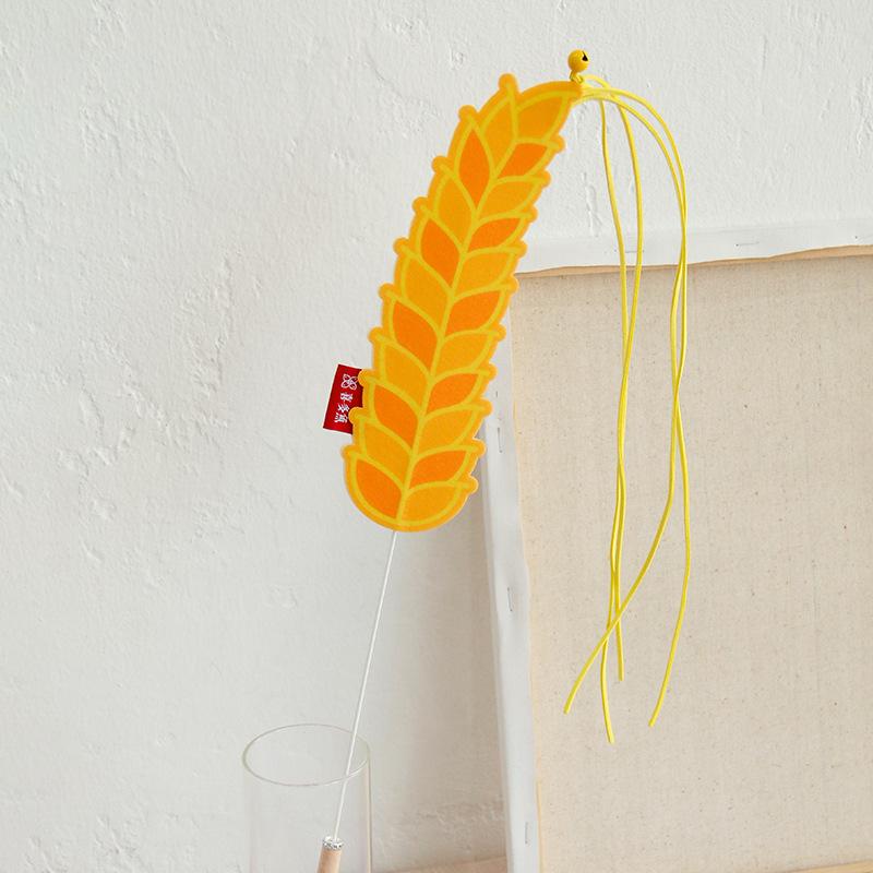 Original Cat Teaser: Wheat Ear Tassel with Bell - Interactive, Bite-Resistant, Scratch-Resistant Teasing Stick Approx 53+36cm