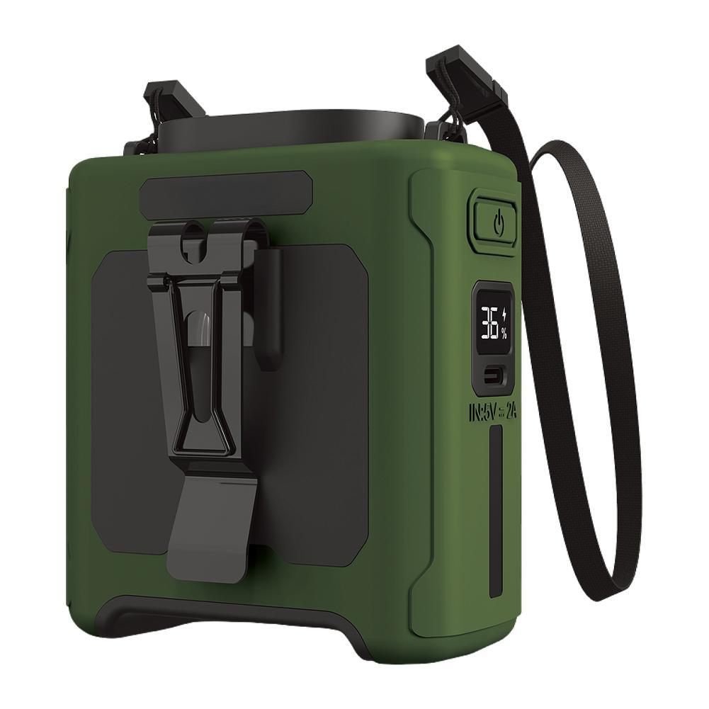 

Wearable Personal Fan with Power Bank Outdoor Neck Fan Brushless Motor Belt Personal Cooling Fan for Sports Cooking Outdoor Work зелёный