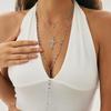 3/4Pcs Simple Jesus Cross Pendant Choker Stacking Necklace For Women Trendy Colorful Crystal Chain Christian Jewelry Gift