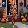 Print Cute Family Set Pajamas, Home Clothes, Family Set Long Sleeve Top Pants Set