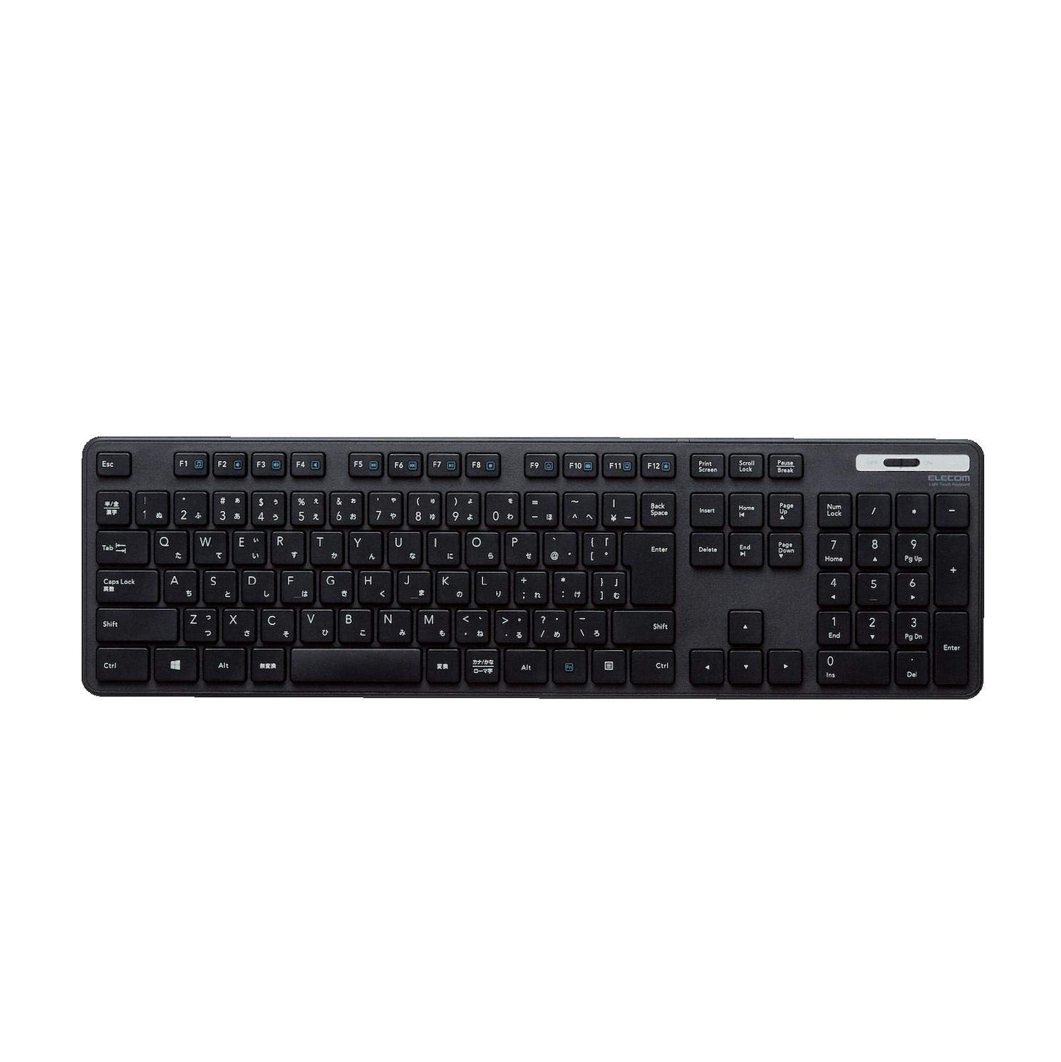 

ELECOM USB Wireless Keyboard (Receiver Included), Thin Membrane, Full Keyboard, Black, TK-FDM110TXBK