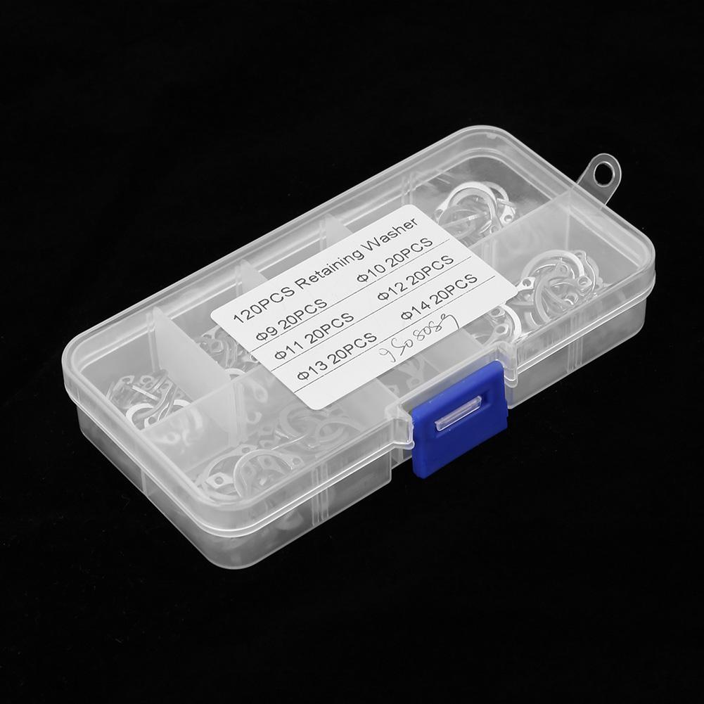 

Набор стопорных колец из нержавеющей стали, 120 шт., ассортимент, 9 мм - 14 мм, с коробкой