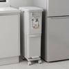 Wet Dry Separation Trash Bin With Wheels Slim Multi-Compartment Garbage Can